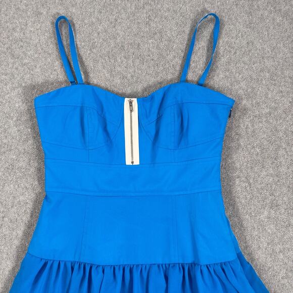 Walter by Walter Baker Blue Tiered Ruffle Mini Dress Size X-Small Bodice Top New - Picture 2 of 12